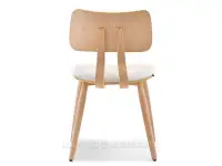 Komfortowe krzesło boucle WOODY KREMOWY - DĄB - tył