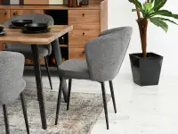 Wygodne krzesło tapicerowane ZITA GRAFIT - CZARNY - kubełkowe krzesło tapicerowane
