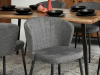 Wygodne krzesło tapicerowane ZITA GRAFIT - CZARNY - funkcjonalne krzesło 