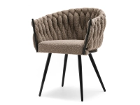 Produkt: Krzesło rosa jasny-brąz boucle, podstawa czarny