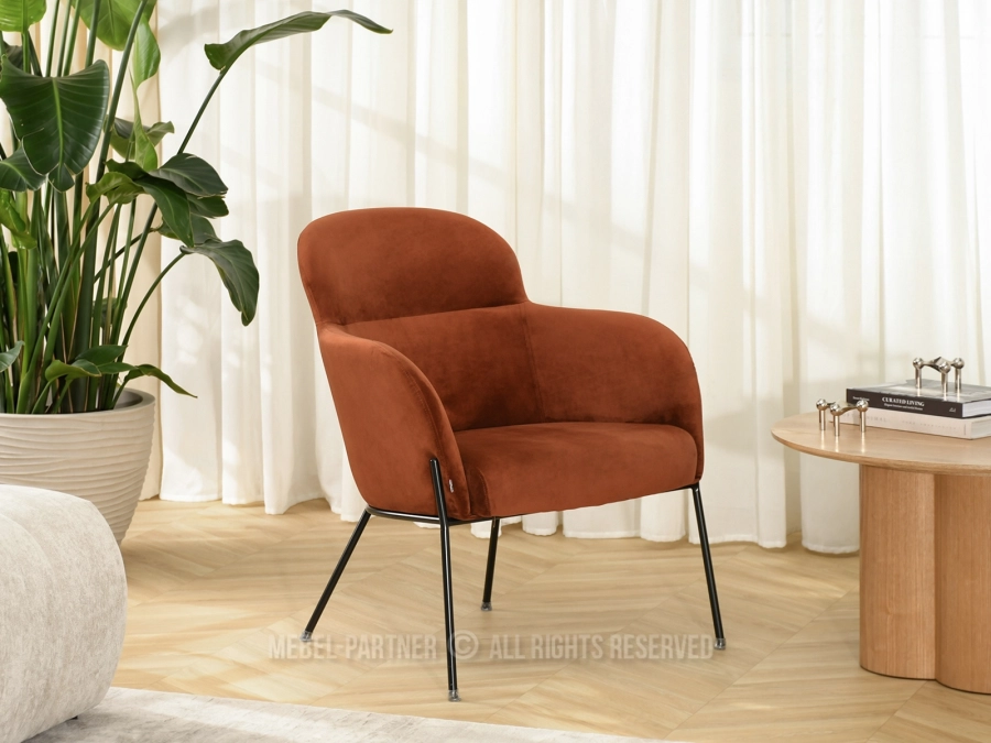 Kubełkowy fotel ze strukturą velvet