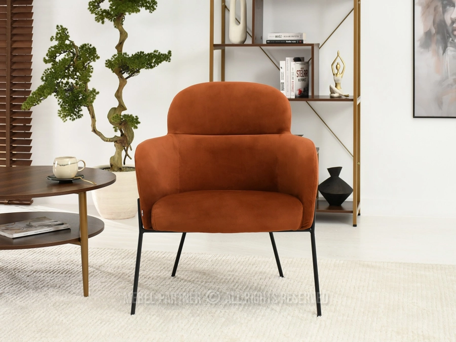 Fotel velvet nowoczesny