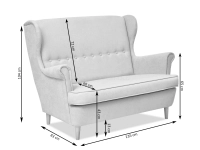 Sofa uszak MALMO MORSKI - NOGI BUK - wymiary sofy