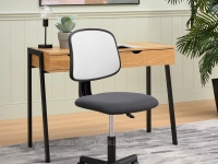 Mały fotel do biurka LOLO GRAFIT - BIAŁY CZARNY STELAŻ - regulacja wysokości siedziska