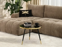 Stolik kawowy ZOE XL CZARNY MARMUR - CZARNO ZŁOTE NOGI - elegancki design