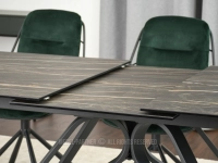 Marmurowy stół rozkładany CZARNY MARMUR VENOSA - sposób rozkładania