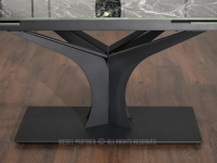 Marmurowy ZIELONY stół rozkładany ceramiczny ELIAN CZARNY - designerska metalowa podstawa