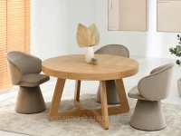 Masywny stół drewniany rozkładany 130-230 cm VELORO DĄB - okrągły stół