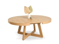 Masywny stół drewniany rozkładany 130-230 cm VELORO DĄB - wersja rozłożona z jedną wkładką
