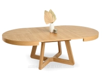 Masywny stół drewniany rozkładany 130-230 cm VELORO DĄB - wersja rozłożona z dwiema wkładkami