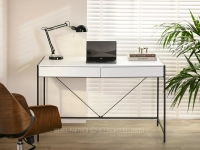 Minimalistyczne biurko z dużym blatem UNIF BIAŁO-CZARNE - minimalistyczny design