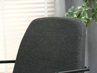 Krzesło tapicerowane z podłokietnikami ULRIK GRAFIT - CZARNY - oparcie tapicerowane tkaniną