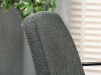 Krzesło tapicerowane z podłokietnikami ULRIK GRAFIT - CZARNY - pleciona tkanina oparcia