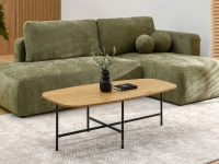 Minimalistyczny stolik industrialny BENET XL DĄB - CZARNY - w aranżacji