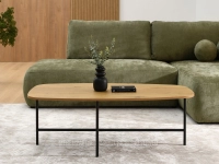 Minimalistyczny stolik industrialny BENET XL DĄB - CZARNY - w aranżacji