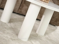 Minimalistyczny stolik kawowy LUNAR 80 BIAŁY - solidne nogi