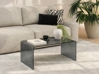 Ława z giętego szkła z efektem wody HASPIS M DYMIONY WATERDROP - nowoczesny design