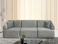 Sofa gray szary welur, podstawa czarny