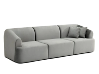 Modułowa SZARA sofa welur GRAY - 2 poduszki