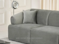 Modułowa SZARA sofa welur GRAY - 2 poduszki - aksamitny welur
