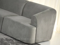 Modułowa SZARA sofa welur GRAY - 2 poduszki - podłokietniki