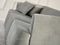 Modułowa SZARA sofa welur GRAY - 2 poduszki - miękki welur