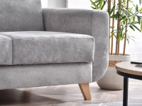Komfortowy narożnik z funkcją spania KADI szary - designerska bryła