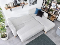 Narożnik STOCKHOLM POPIEL z funckcją spania do salonu - funkcja spania