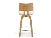 Niski hoker 64 OBROTOWY Z DREWNA KREM BOUCLE DĄB - tył