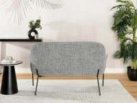 Nowoczesna sofa dwuosobowa BIAGIO SZARY CZARNE NOGI - subtelny tył