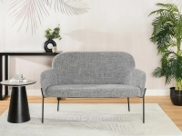 Nowoczesna sofa dwuosobowa BIAGIO SZARY CZARNE NOGI - w aranżacji z konsolą IBEN