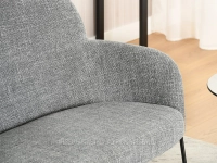 Nowoczesna sofa dwuosobowa BIAGIO SZARY CZARNE NOGI - wygodne podłokietniki