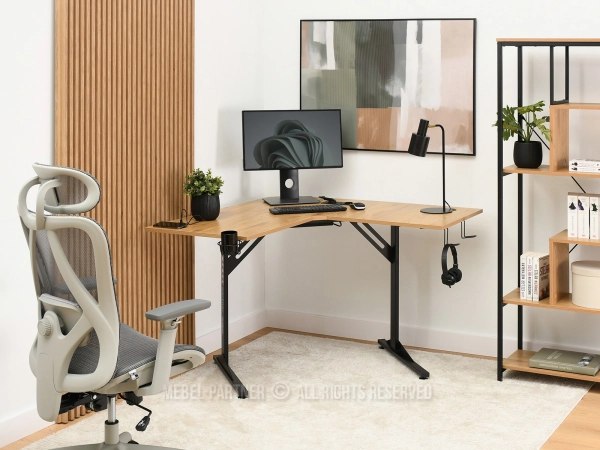 Biurko narożne loft, idealne do biura lub gabinetu