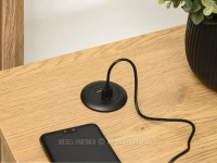 Nowoczesne biurko narożne loft MADS C DĄB - CZARNY STELAŻ - USB-A oraz USB-C