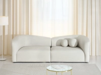 Sofa ombre 3 beżowy tkanina, podstawa czarny