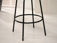 Obrotowy hoker welurowy JESSIE GRAFIT CZARNA PODSTAWA - krzesło barowe na metalowej podstawie
