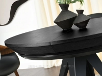 Okrągły rozkładany stół 220 cm do jadalni MAVERO CZARNY - blat o grubości 13 cm