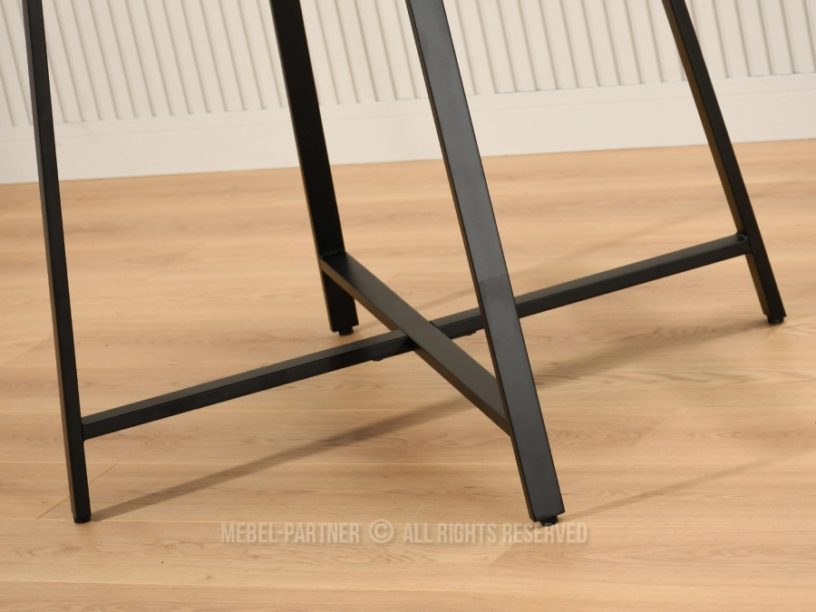 Nowoczesny okrągły stół 100 cm do salonu DĄB DRAGAN CZARNY - metalowa podstawa