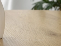 Okrągły stół do pokoju dziennego 120 cm SONOMA BIRK BIAŁY - struktura blatu