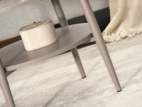 Okrągły stolik kawowy z praktyczną półką BEŻOWY RENNE S BEŻ - metalowa podstawa w modnym odcieniu beżu