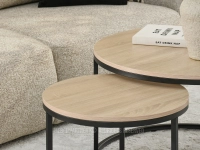 Stolik kawowy podwójny do salonu CZARNY KAREL SONOMA - industrialny design