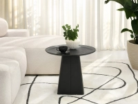 Szklany stolik z efektem kropli DYMIONY WATERDROP TITAN 60 CZARNY - nowoczesny design