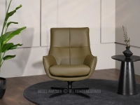 Skórzany fotel do wypoczynku CORTEZ OLIWKOWY Z CZARNĄ NOGĄ - elegancka ponadczasowa forma