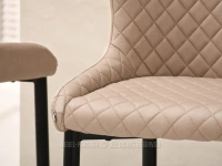 Pikowane krzesło barowe z oparciem LUIGI BEŻ EKOSKÓRA - krzesło barowe z wygodnym siedziskiem