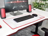 Biała podkładka pod myszkę i klawiaturę HEXA 70x30 cm - podkładka gamingowa
