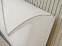 Łóżko podwójne z zagłówkiem 160x200 VESPER KREMOWY - stylowe przyszycia na zagłówku