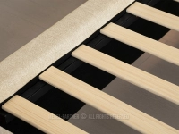 BEŻOWE łóżko podwójne z wygodnym zagłówkiem AZURA 160x200 - stelaż listwowy