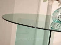 Ponadczasowy stół SZKLANY okrągły 120 CM AVENOR ZIELONY - krawędź blatu