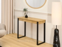 Praktyczna konsola z szufladą w stylu loft DĄB ORLIN CZARNY - w aranżacji