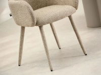 Przytulne krzesło w stylu soft minimalism KALEO BEŻOWY MELANŻ - tapicerowane nogi